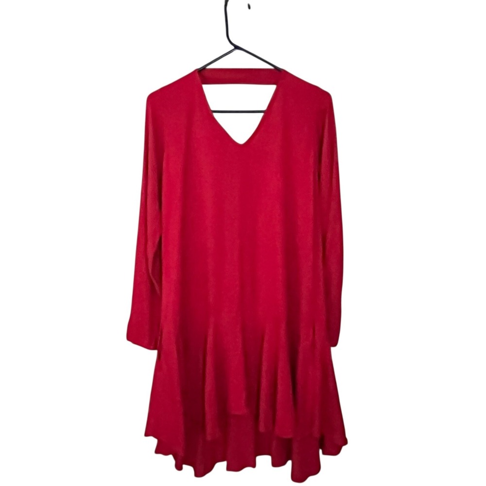 Bel Kazan Anthropologie NWT Women's Long Sleeve Kenya Dress‎ Red M